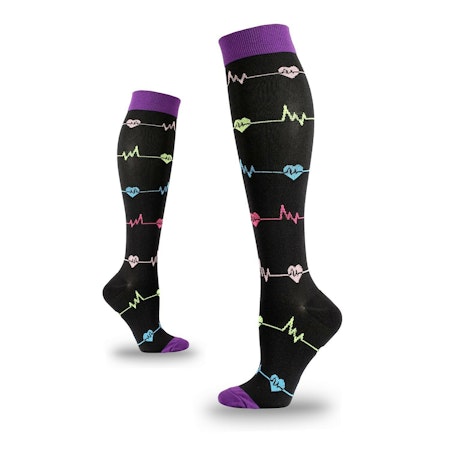 Kompressionsstrumpor Black heartbeat Nr 36