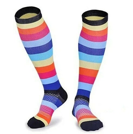Kompressionsstrumpor Stripes Rainbow Nr 29