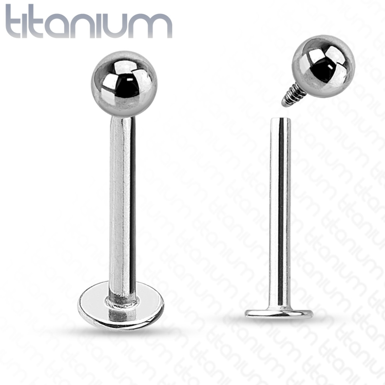 Titanium Labret 1.6mm med 4mm kula