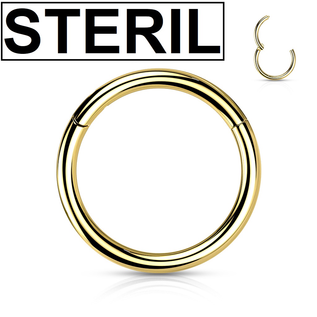 Steril anodiserad titanium segmentring med gångjärn 1.6mm (guld)