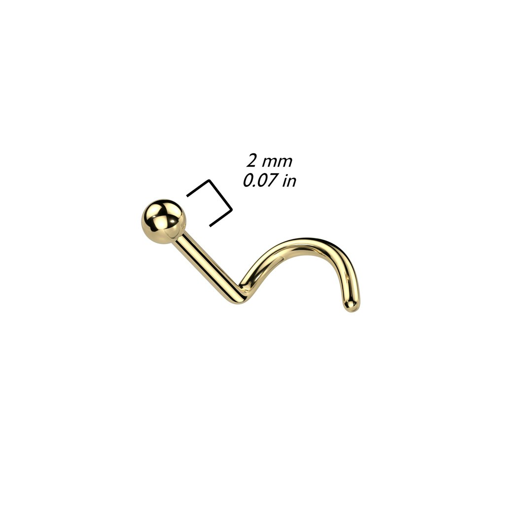 Steril titanium nässmycke "Nose Screw" med 2mm boll