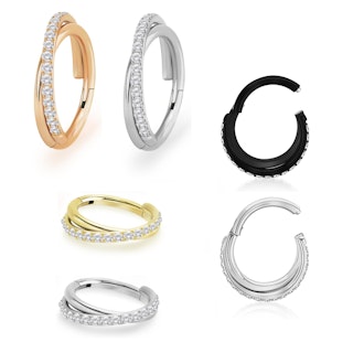 Segmentring i titanium 1.6mm / 12mm med gångjärn och korsad front med CZ