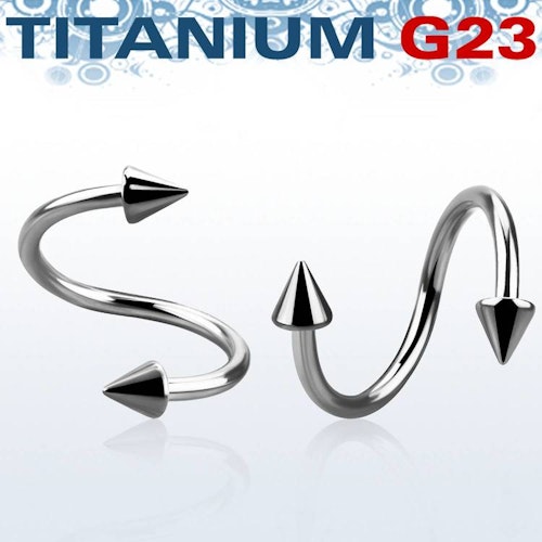 Spiral / twister i titanium 1.2mm med 3mm kon