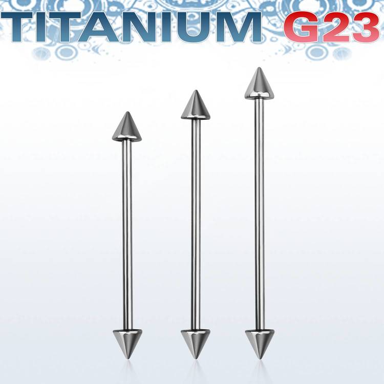 Titanium Industrial Barbell 1.6mm med 5mm kona