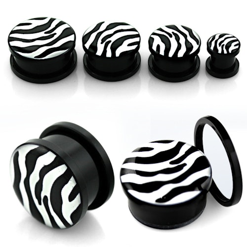 Akrylplugg Zebra