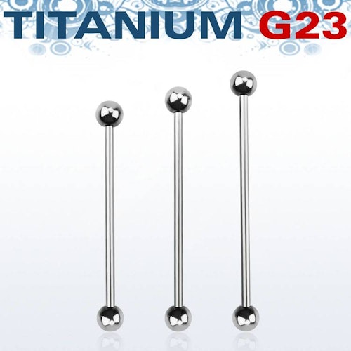 Titanium Industrial Barbell 1.6mm med 5mm kulor