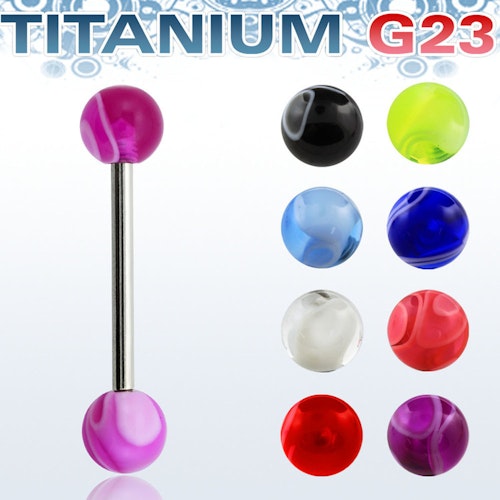 Titanium Barbell 1.6mm med 6mm akrylkulor