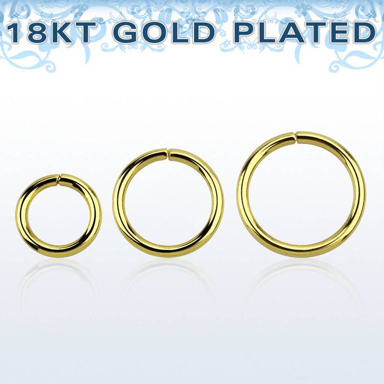 Guldpläterad 925-silver sömlös ring 1.2mm