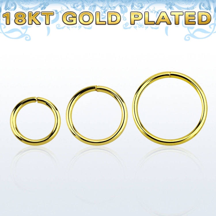 Guldpläterad 925-silver sömlös ring 1.0mm