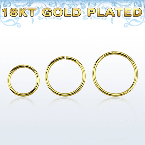 Guldpläterad 925-silver sömlös ring 0.6mm