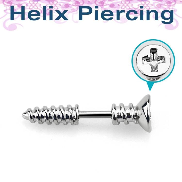 Örhänge / Helix Barbell 1.2mm med skruv