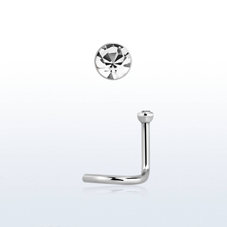 Nässmycke "Nose Screw" 1mm med 2mm klar crystal