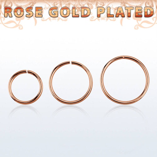 Sömlös ring i roséguldpläterad 925-silver 0.6mm
