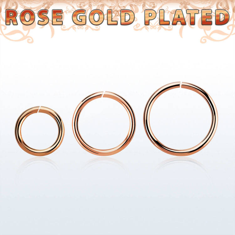 Sömlös ring i roséguldpläterad 925-silver 1mm