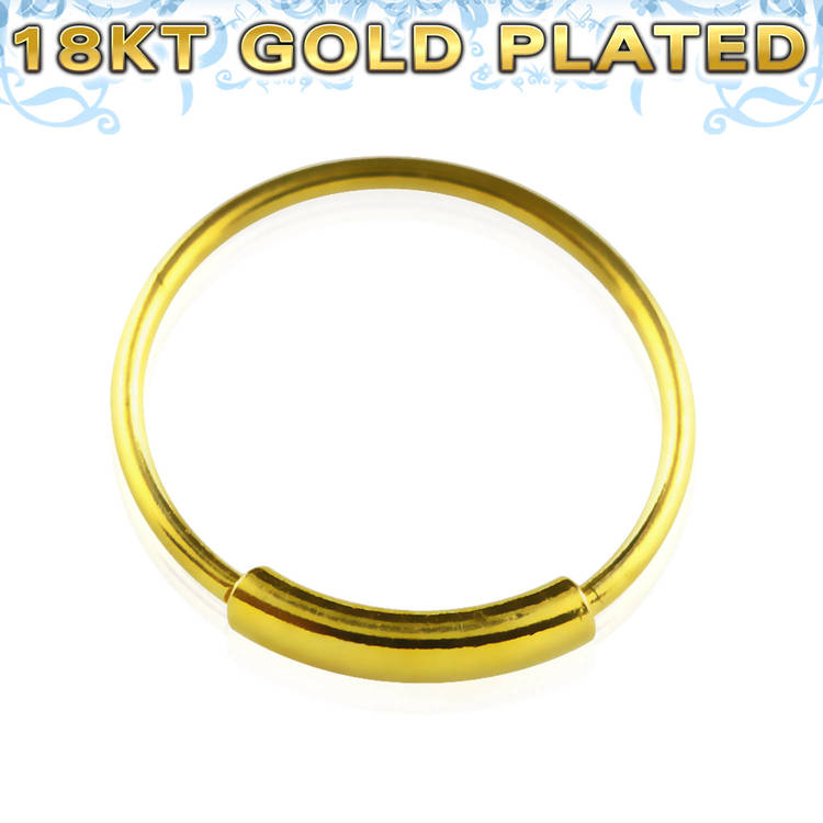 Näsring / sömlös ring i 925 silver med guldplätering 10mm