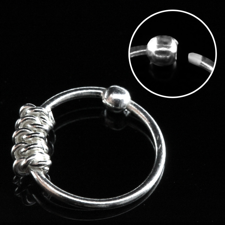 Näsring "Nose hoop" i 925 silver twisted wire-design