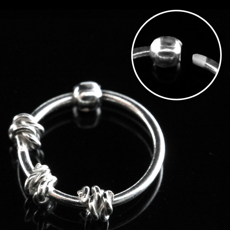 Näsring "Nose hoop" i 925 silver 3 twisted wire-design