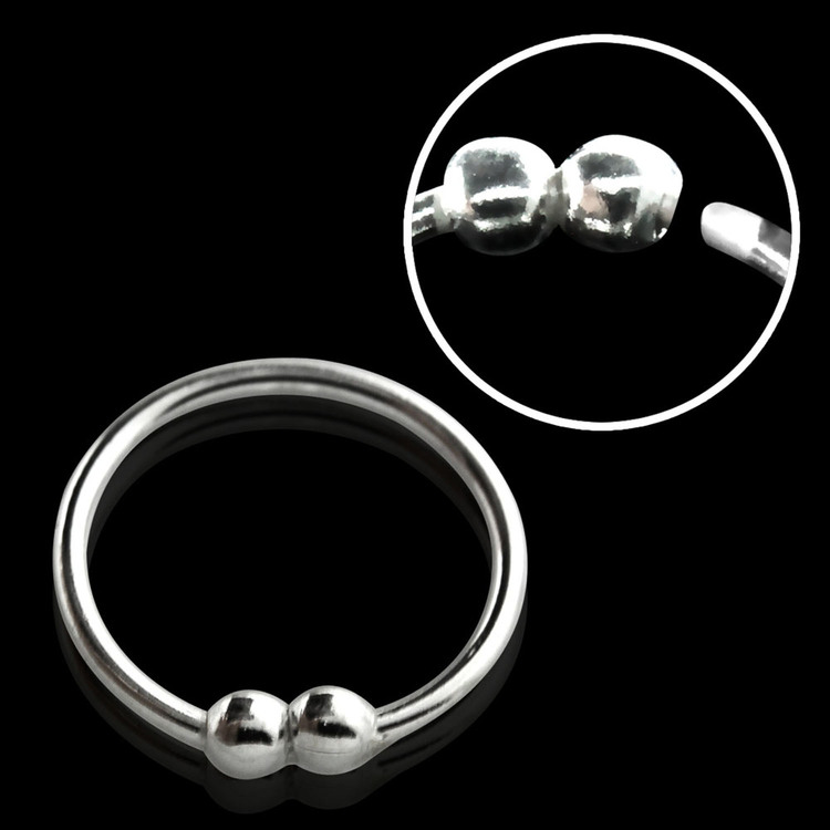 Näsring "Nose hoop" i 925 silver 2 kulor-design (10mm)