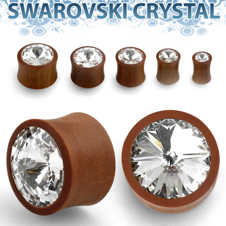 Träplugg sawo wood med crystal