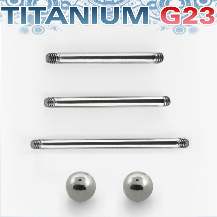 Titanium barbell 1.6mm läksmycke för bröstvårta och tungpiercing