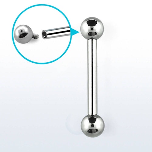 Invändigt gängad barbell 2.5mm med 6mm kulor