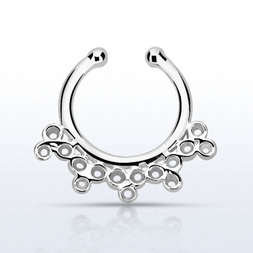 Fake septum / septum hanger i 925-silver - Hollow Indian Design