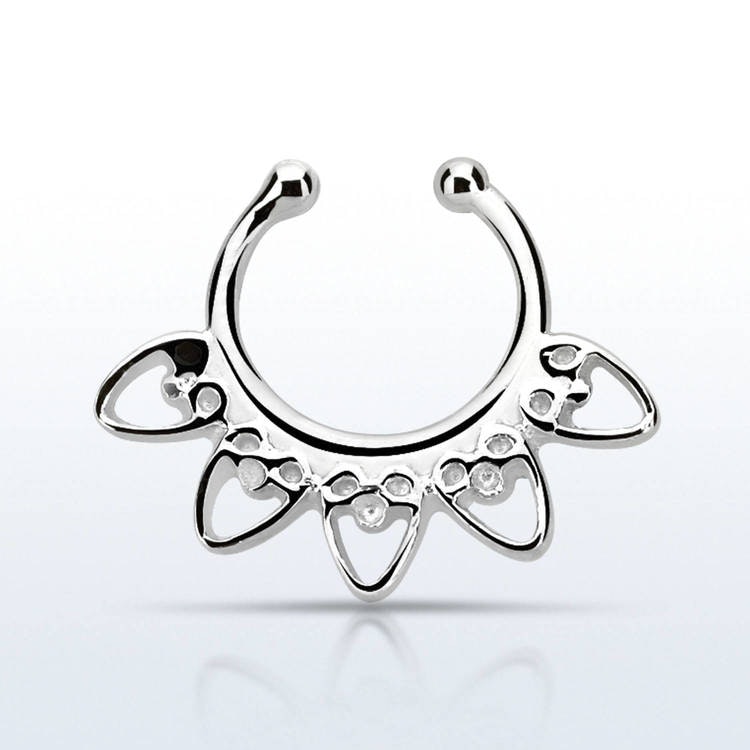 Fake septum / septum hanger i 925-silver - Indian Heart Design