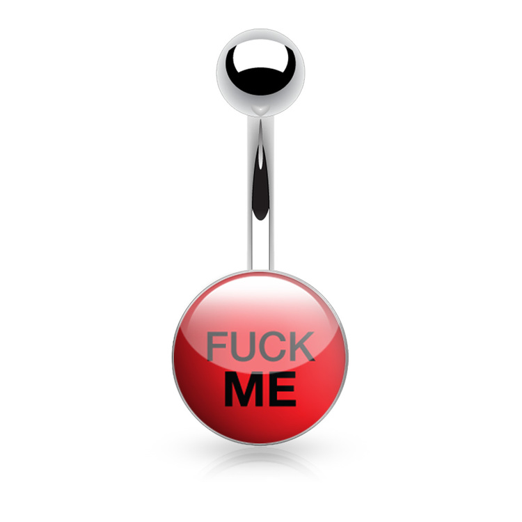 Navelsmycke 1.6mm med logo - "Fuck Me"