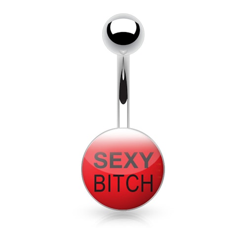 Navelsmycke 1.6mm med logo - "Sexy Bitch"