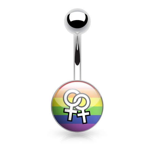 Navelsmycke 1.6mm med logo - "Gay Pride Female"