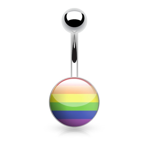 Navelsmycke 1.6mm med logo - "Gay Pride Rainbow"