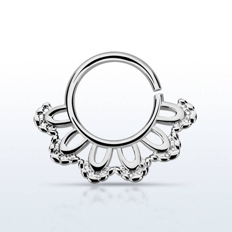 Septum piercing i 925 silver - Indian Leaf Design