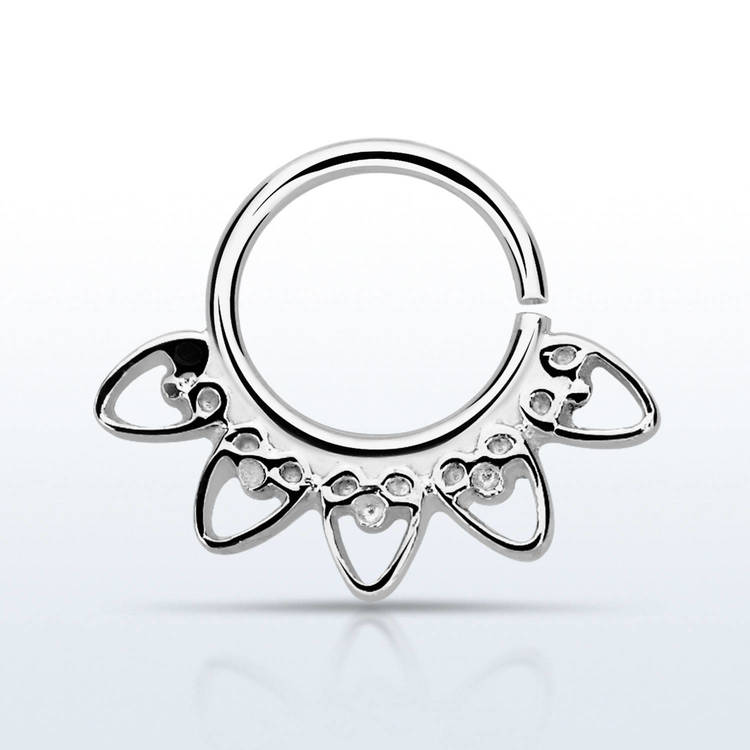 Septum piercing i 925 silver - Indian Heart Design