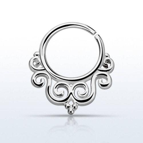 Septum piercing i 925 silver - Decorated Indian Design