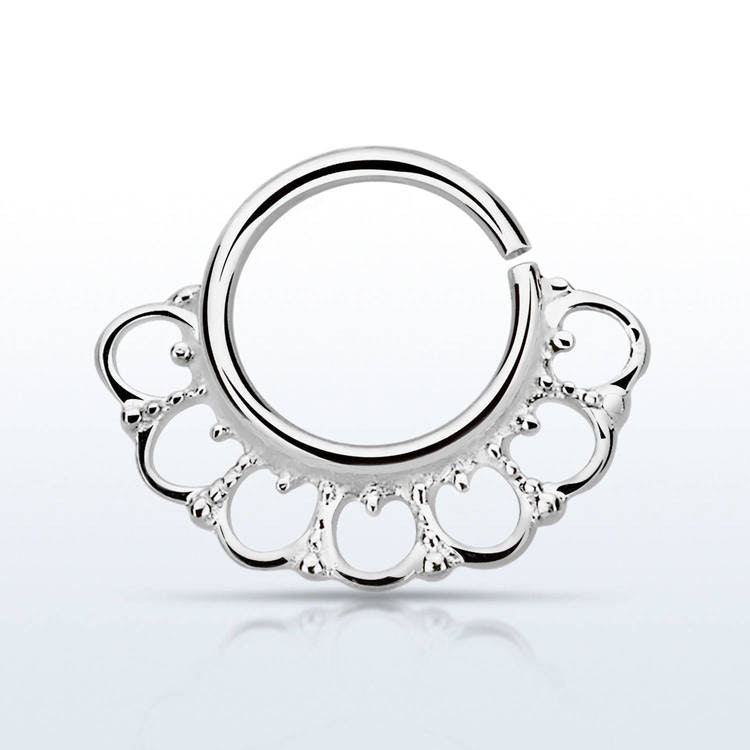Septum piercing i 925 silver - Wide Indian Design