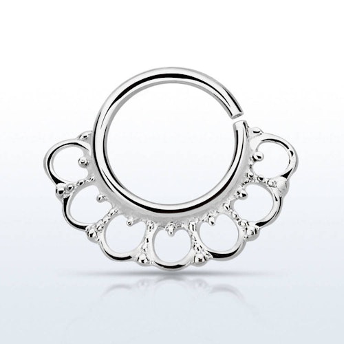 Septum piercing i 925 silver - Wide Indian Design
