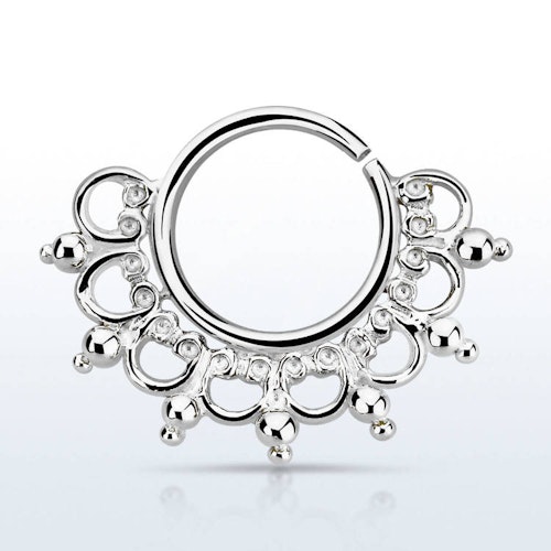 Septum piercing i 925 silver - Wide Engraved Design