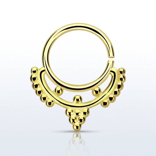 Septum piercing i guldpläterad 925 silver - Mini Indian Design
