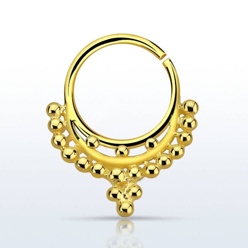 Septum piercing i guldpläterad 925 silver - Inspired by Indian Design