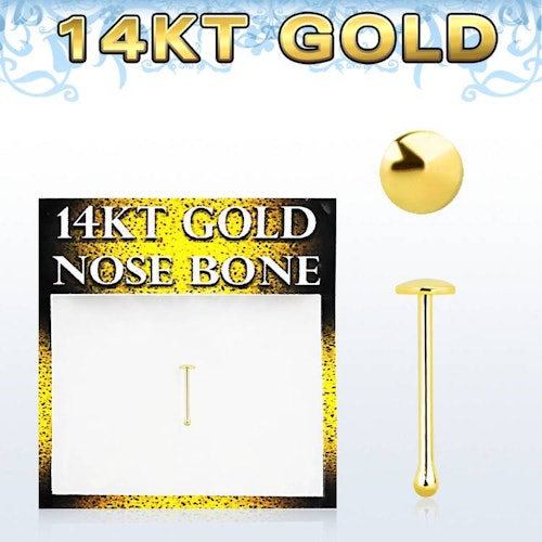 Nässmycke "nose bone" 14 karat guld med 2mm platt topp