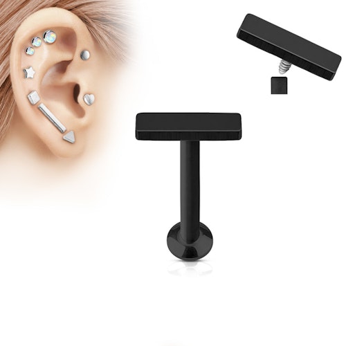 Labret / Monroe med 2x6mm rektangulär topp