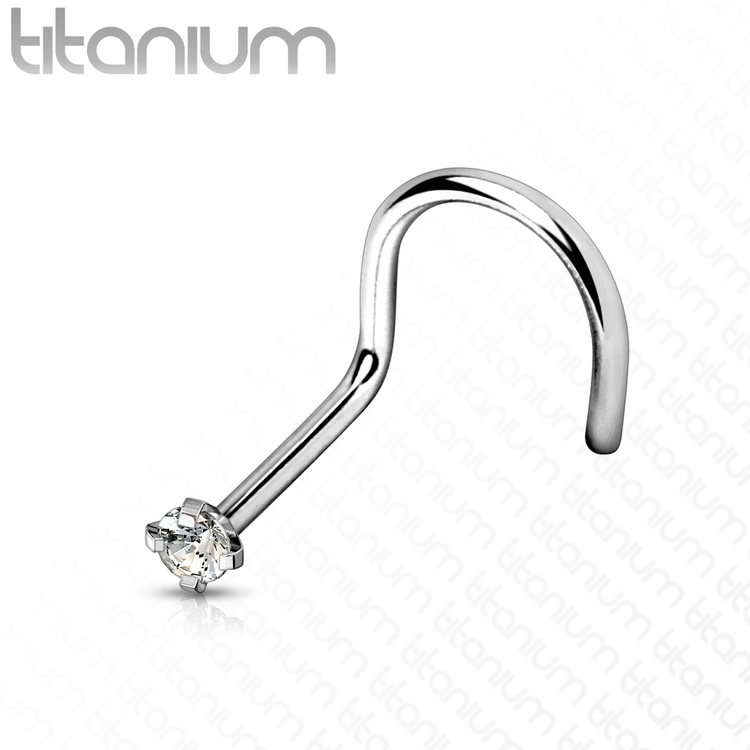 Titanium Nässmycke "nose screw" med 2mm cz