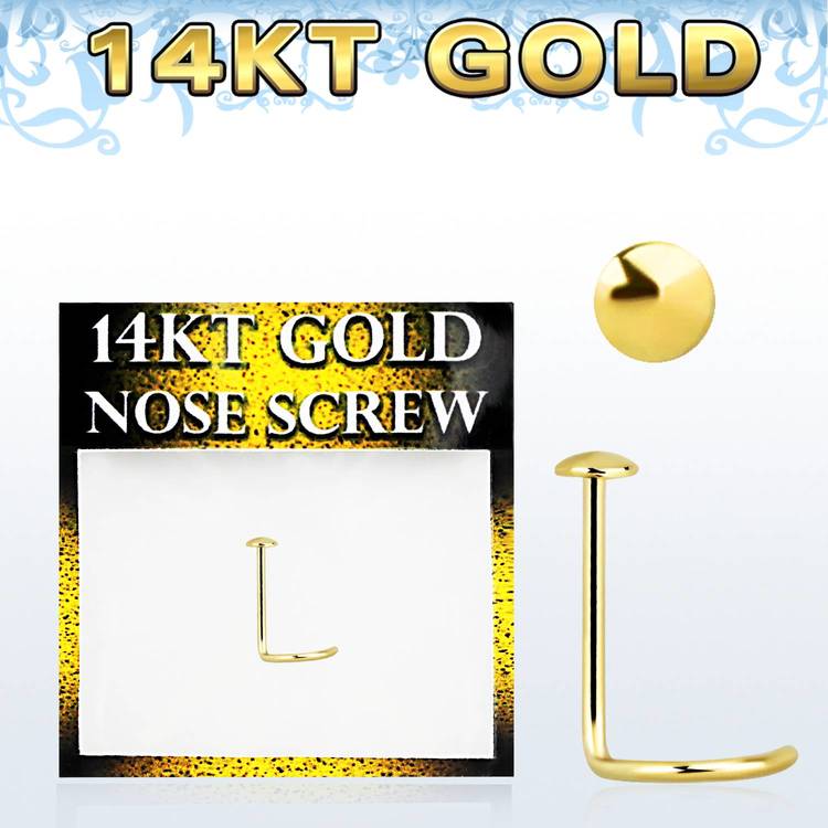 Nässmycke "nose screw" 14 karat guld - 2mm platt topp
