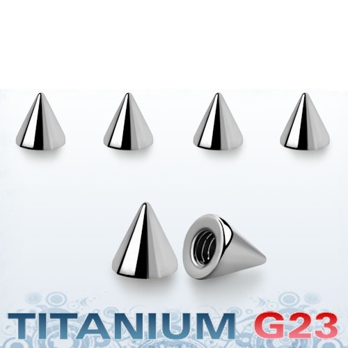 Titanium kon 3mm med 1.6mm gäng (lös del)