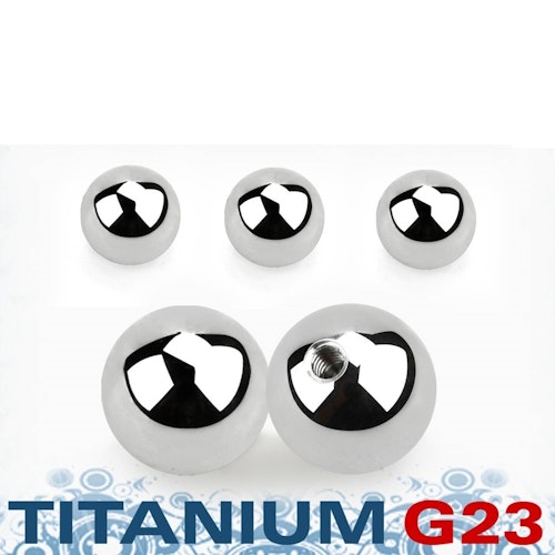 Titanium kula 8mm med 1.6mm gäng (lös del)