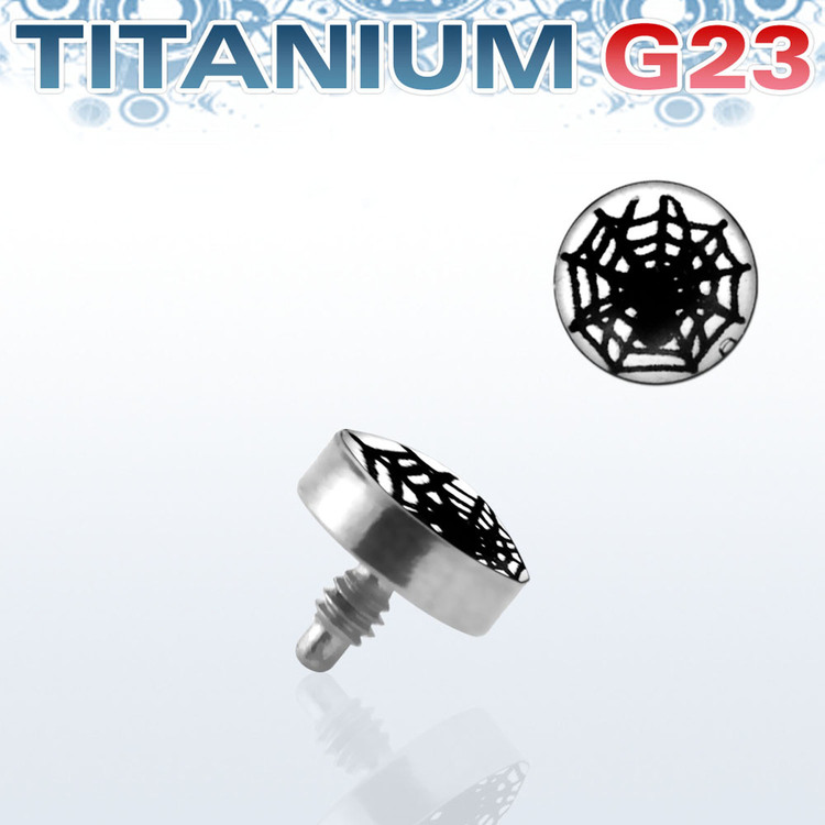 Titanium dermal piercing 1.2mm med spindelnät