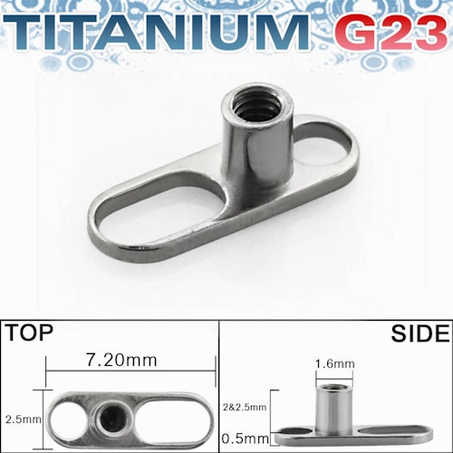 Dermal piercing bas i titanium (öppen)