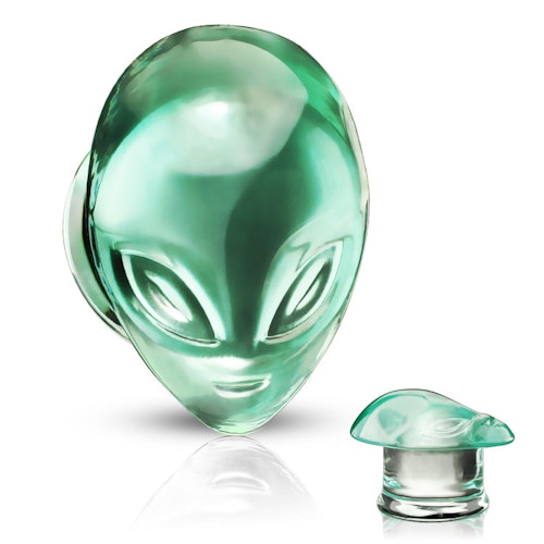 Pyrex glasplugg med alien