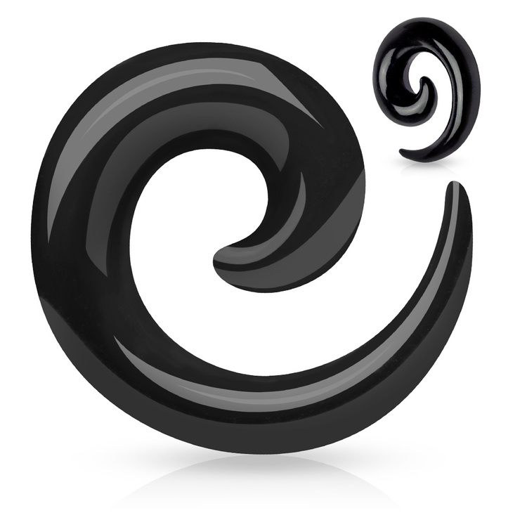 Töjspiral i svart akrylplast