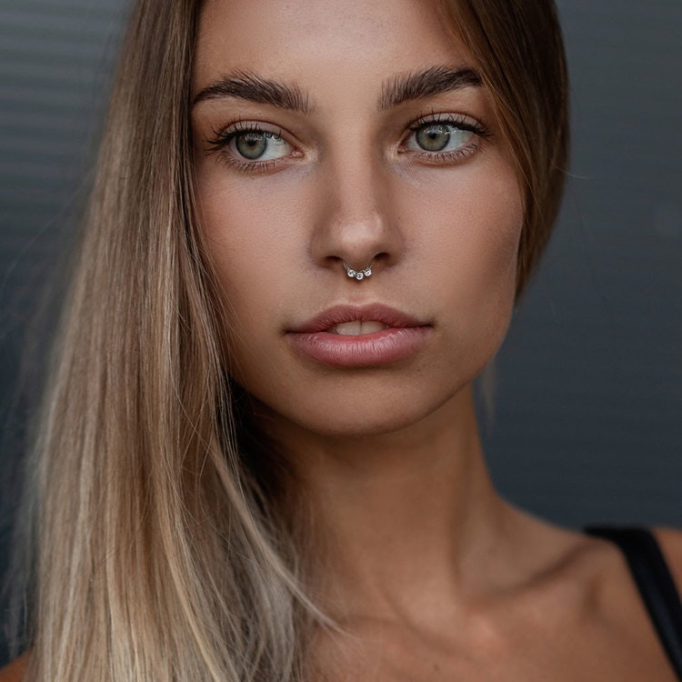 Septum segmentring med gångjärn 1.2mm och 3st crystals